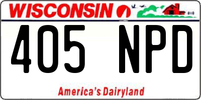 WI license plate 405NPD