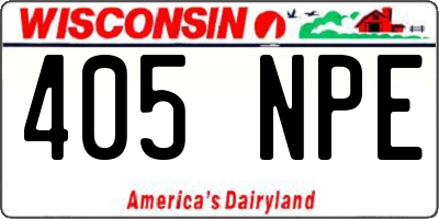 WI license plate 405NPE