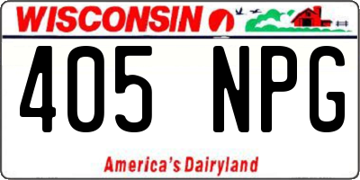 WI license plate 405NPG