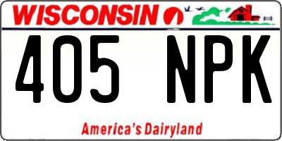 WI license plate 405NPK