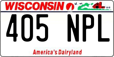 WI license plate 405NPL