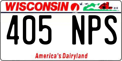 WI license plate 405NPS