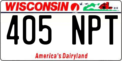 WI license plate 405NPT