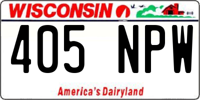 WI license plate 405NPW