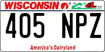 WI license plate 405NPZ