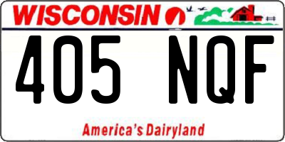 WI license plate 405NQF