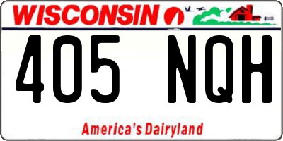 WI license plate 405NQH