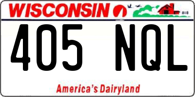 WI license plate 405NQL