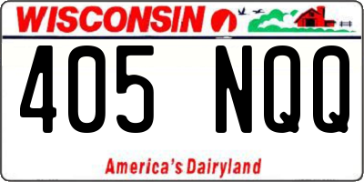 WI license plate 405NQQ