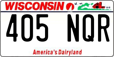 WI license plate 405NQR