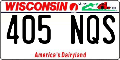 WI license plate 405NQS