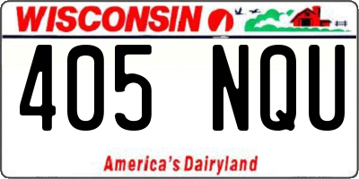 WI license plate 405NQU