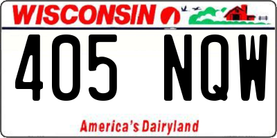 WI license plate 405NQW