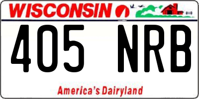 WI license plate 405NRB