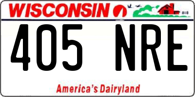 WI license plate 405NRE