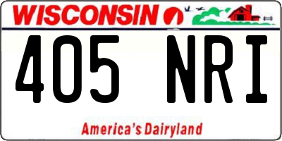 WI license plate 405NRI