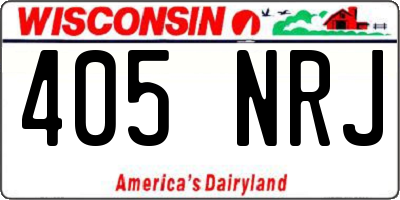 WI license plate 405NRJ