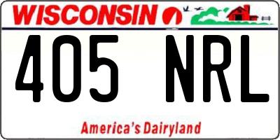 WI license plate 405NRL