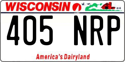 WI license plate 405NRP