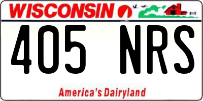 WI license plate 405NRS
