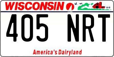 WI license plate 405NRT