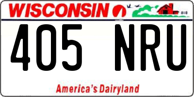 WI license plate 405NRU