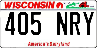 WI license plate 405NRY