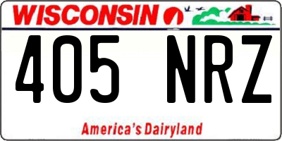 WI license plate 405NRZ