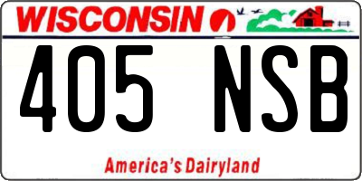 WI license plate 405NSB