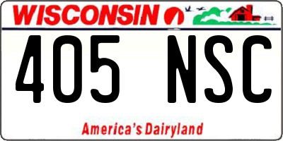 WI license plate 405NSC