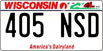 WI license plate 405NSD
