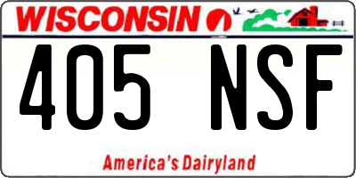 WI license plate 405NSF