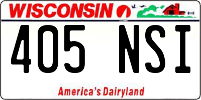 WI license plate 405NSI