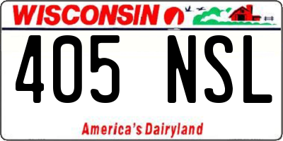 WI license plate 405NSL
