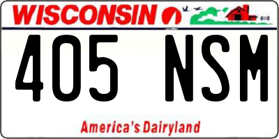 WI license plate 405NSM