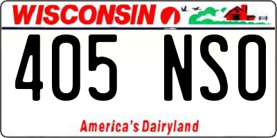 WI license plate 405NSO