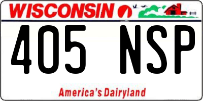 WI license plate 405NSP