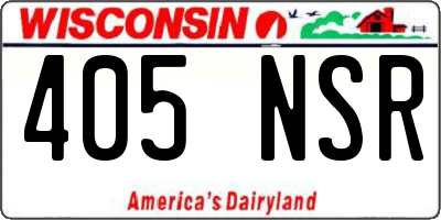 WI license plate 405NSR