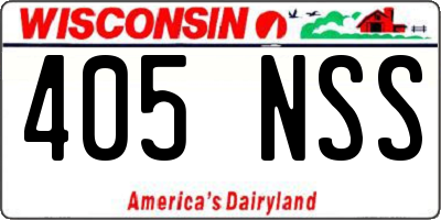 WI license plate 405NSS