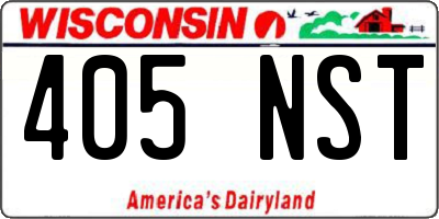 WI license plate 405NST