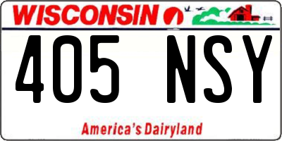 WI license plate 405NSY