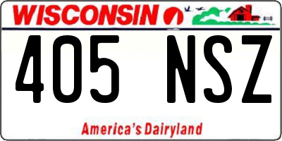 WI license plate 405NSZ