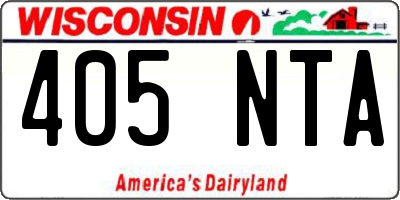 WI license plate 405NTA