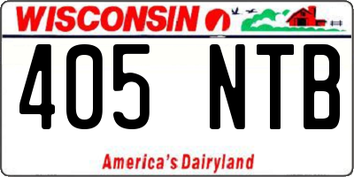 WI license plate 405NTB