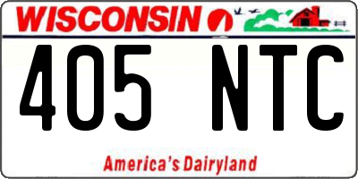 WI license plate 405NTC