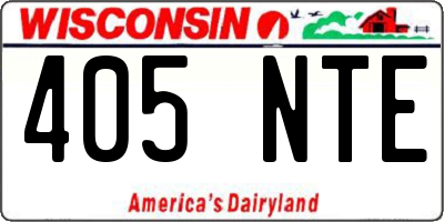 WI license plate 405NTE