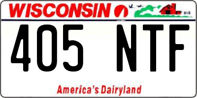 WI license plate 405NTF