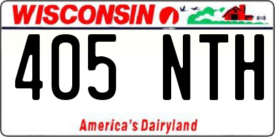 WI license plate 405NTH