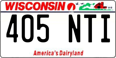 WI license plate 405NTI