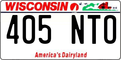WI license plate 405NTO
